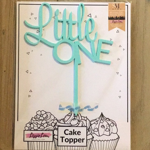 LissieLou Little One Baby Shower Cake Topper Premium 3mm Acrylic Mint Green NEW - Picture 2 of 4